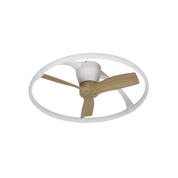 NEPAL MINI VENTILADOR BLANCO MADERA LED 7803 MANTRA - Imagen 2