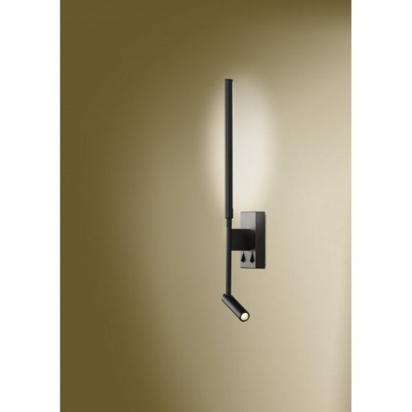 APLIQUE TORCH NEGRO MATE LECTOR LED 3W+6W 3000K MANTRA 6703 - Imagen 3