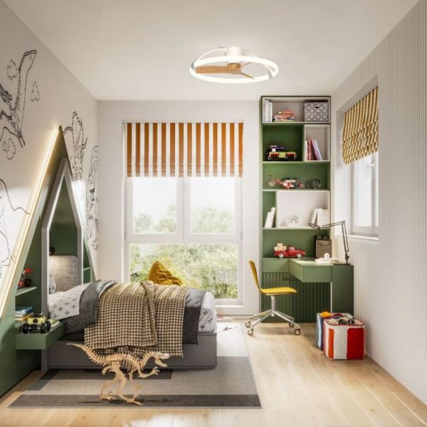 NEPAL MINI VENTILADOR BLANCO MADERA LED 7803 MANTRA - Imagen 3