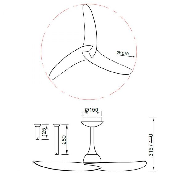 IPANEMA III VENTILADOR BLANCO 9040 MANTRA - Imagen 3