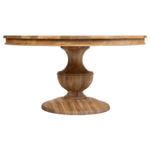 MESA COMEDOR REDONDA MANGO NATURAL 150X150X77CM - Imagen 2