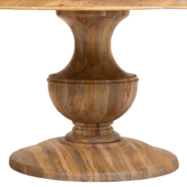 MESA COMEDOR REDONDA MANGO NATURAL 150X150X77CM - Imagen 5