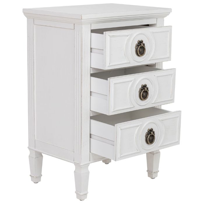 MESITA NOCHE MADERA BLANCA 46X32.5X67CM - Imagen 4
