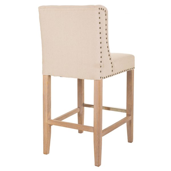 TABURETE DE MADERA 48x58x104 TAPIZADO BEIG - Imagen 5