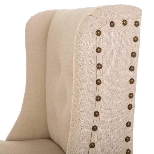 TABURETE DE MADERA 48x58x104 TAPIZADO BEIG - Imagen 7