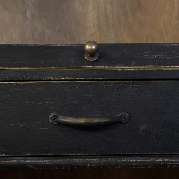 APARADOR MADERA ENVEJECIDO NEGRO 129X45X106 - Imagen 6