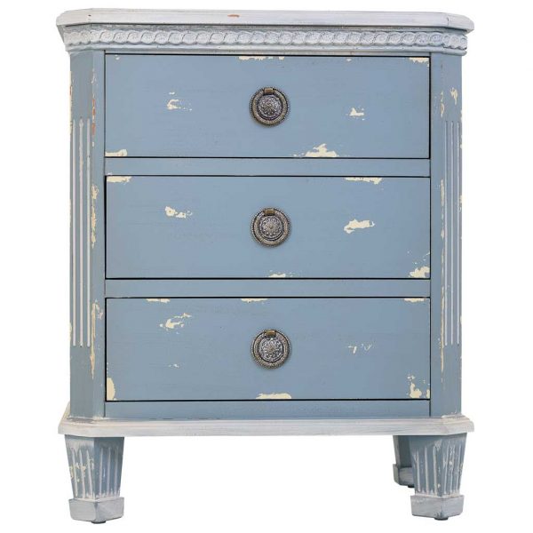 MESITA MADERA COLOR AZUL 3 CAJONES 50X35X60CM - Imagen 2