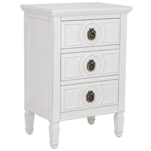 MESITA NOCHE MADERA BLANCA 46X32.5X67CM