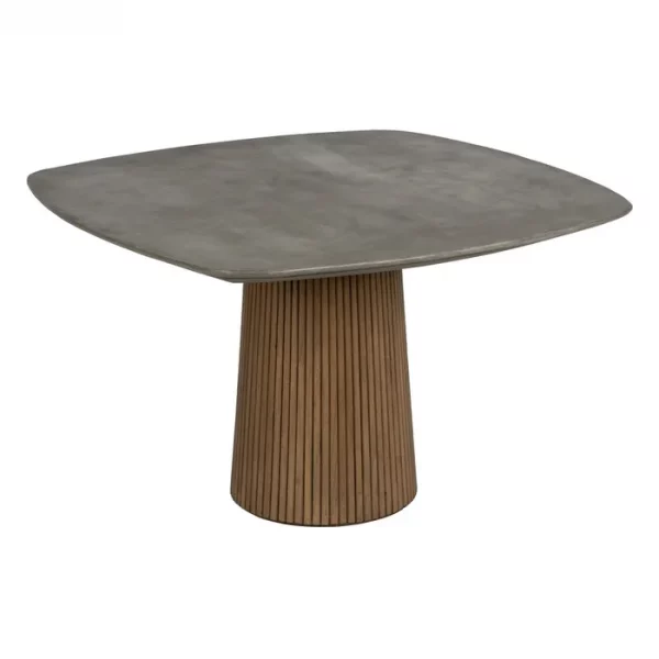 MESA COMEDOR MADERA-MICROCEMENTO SALÓN 120 X 120 X 77 CM - Imagen 2