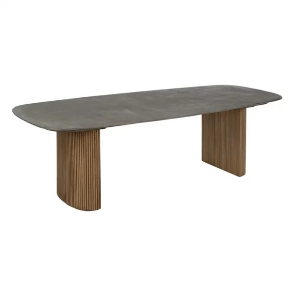 MESA COMEDOR MADERA-MICROCEMENTO SALÓN 240 X 100 X 77 CM - Imagen 2