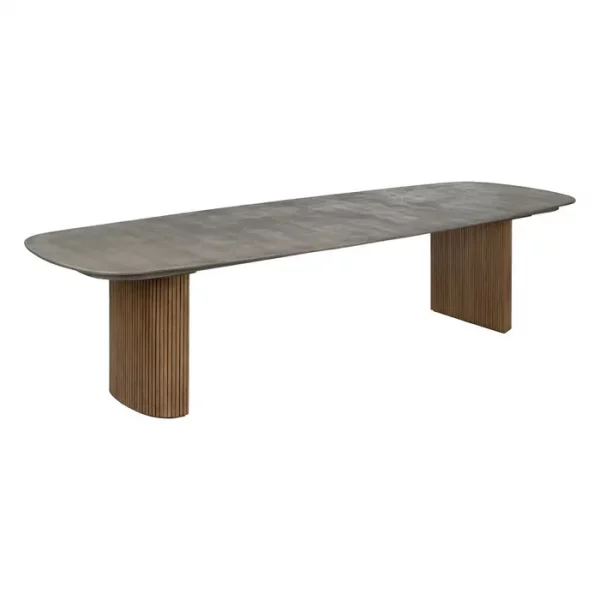 MESA COMEDOR MADERA-MICROCEMENTO SALÓN 300 X 110 X 77 CM - Imagen 2
