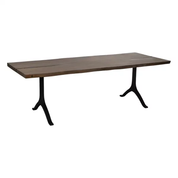 MESA COMEDOR MADERA-METAL SALÓN 240 X 90 X 77 CM - Imagen 2