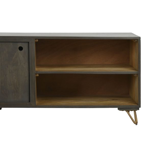 MUEBLE TV MANGO METAL 160X40X50 MARRON - Imagen 4