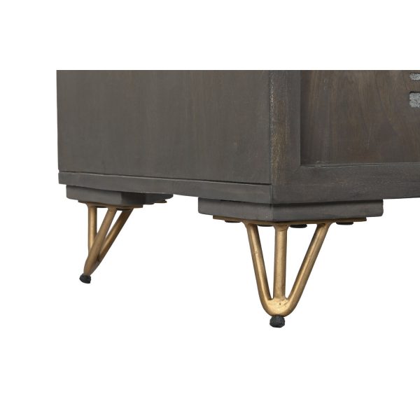 MUEBLE TV MANGO METAL 160X40X50 MARRON - Imagen 5