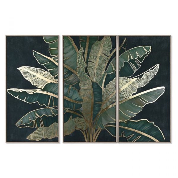 CUADRO SET 3 PS LIENZO 180X4X120 PALMERA ENMARCADO