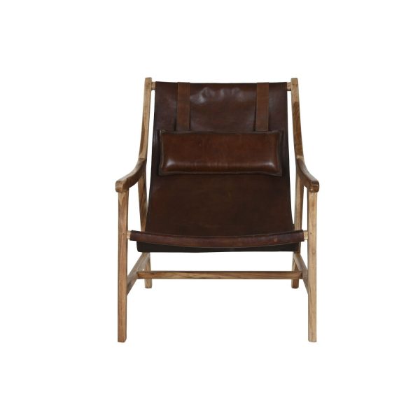 BUTACA TECA PIEL 68X86X86 CON REPOSACABEZAS - Imagen 2