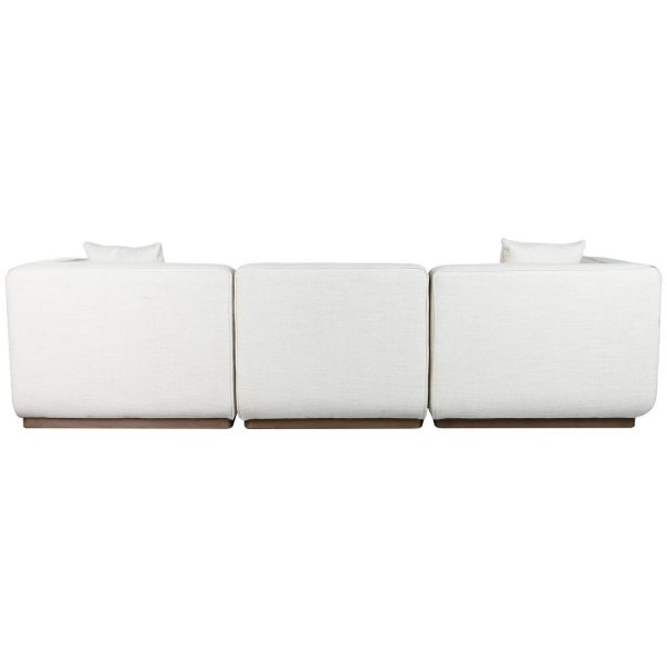 SOFA MADERA DE HEVEA POLIESTER 279X171X72 CREMA - Imagen 3