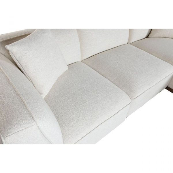 SOFA MADERA DE HEVEA POLIESTER 279X171X72 CREMA - Imagen 4