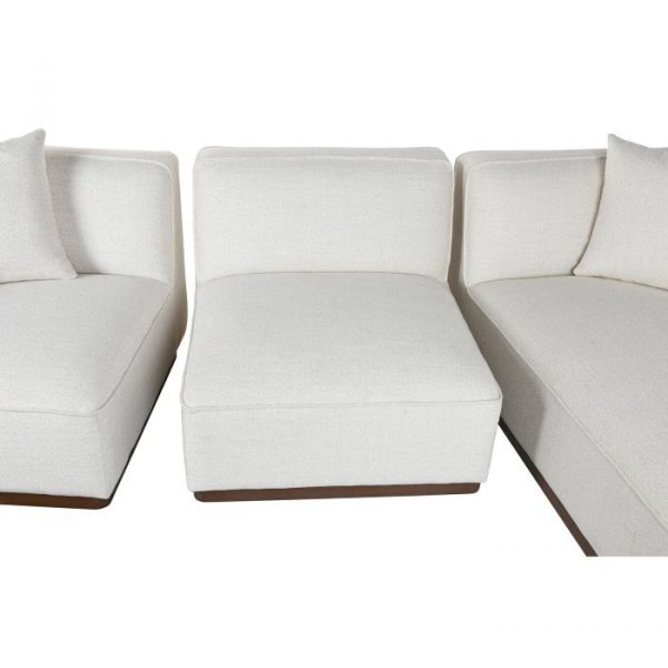 SOFA MADERA DE HEVEA POLIESTER 279X171X72 CREMA - Imagen 5