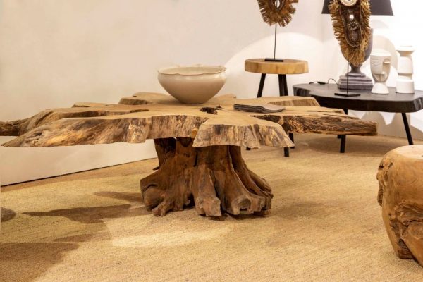 MESA CENTRO RAIZ TECA NATURAL OWIOT 160x140x45 CM - Imagen 5