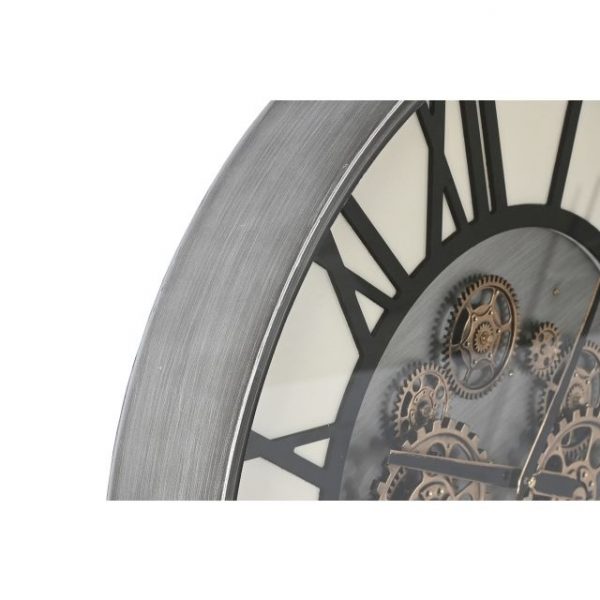 RELOJ PARED METAL CRISTAL 60X8X60 MOVIMIENTO NEGRO - Imagen 2
