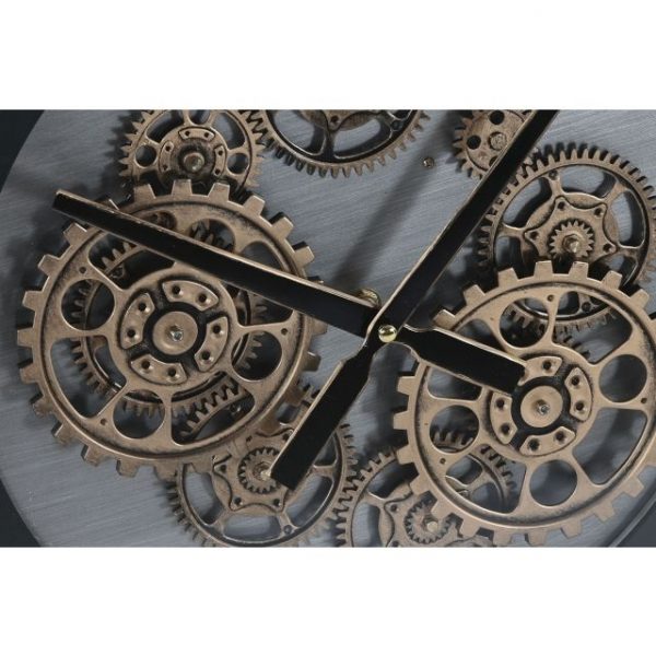 RELOJ PARED METAL CRISTAL 60X8X60 MOVIMIENTO NEGRO - Imagen 3