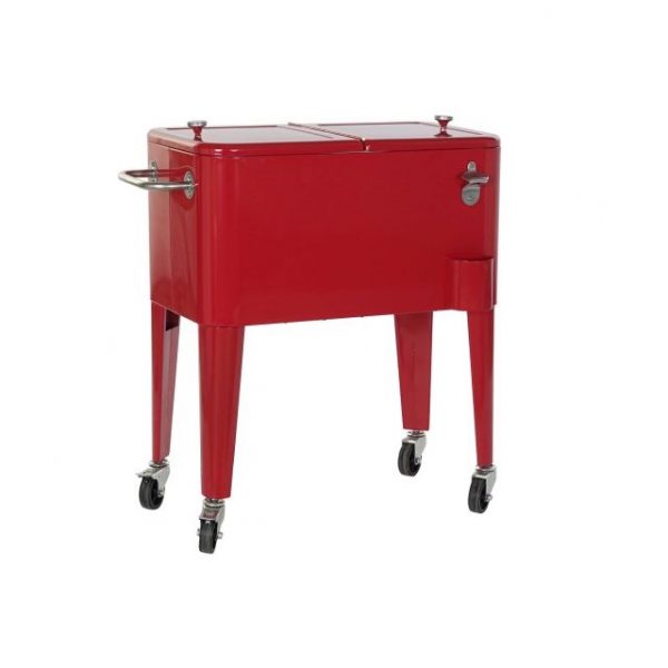 NEVERA ACERO PP 74X43X80 56 LITROS ROJO