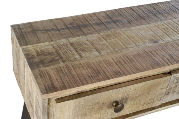 CONSOLA MANGO METAL 130X40X89 NATURAL NATURAL - Imagen 2