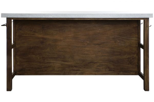 ISLA COCINA MADERA MARMOL 168X76X92 6 CAJ 4 BALDAS - Imagen 3