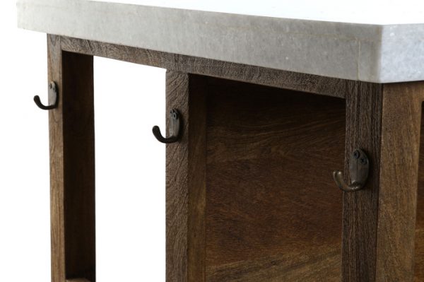 ISLA COCINA MADERA MARMOL 168X76X92 6 CAJ 4 BALDAS - Imagen 9