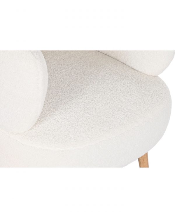 BUTACA POLIESTER MADERA 70X70X80 BORREGUITO BLANCO - Imagen 3