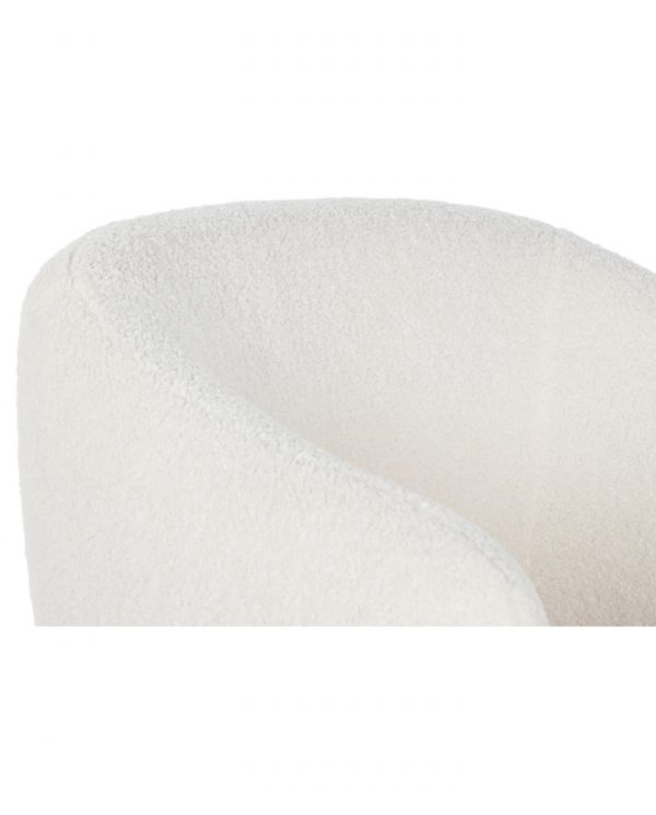 BUTACA POLIESTER MADERA 70X70X80 BORREGUITO BLANCO - Imagen 4