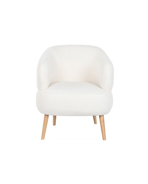 BUTACA POLIESTER MADERA 70X70X80 BORREGUITO BLANCO - Imagen 6
