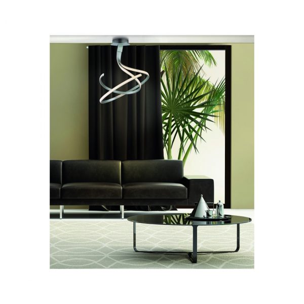 LAMPARA DOBLE NUR PLATA/CROMO LED 50W 3000K - Imagen 2