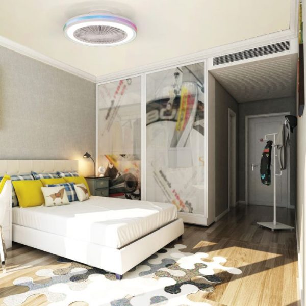 GAMER GRANDE VENTILADOR BLANCO LED 7861 MANTRA - Imagen 2