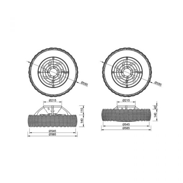 KILIMANJARO MINI VENTILADOR RATAN LED 8226 MANTRA - Imagen 4