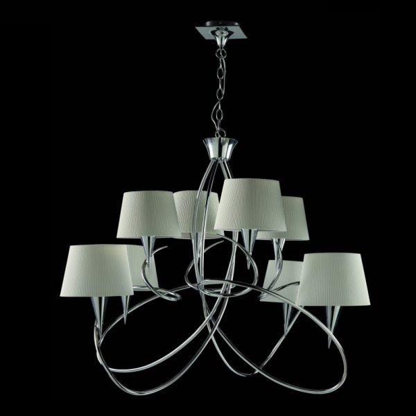 MANTRA MARA COLGANTE BLANCO Y CROMO 8L - Imagen 2