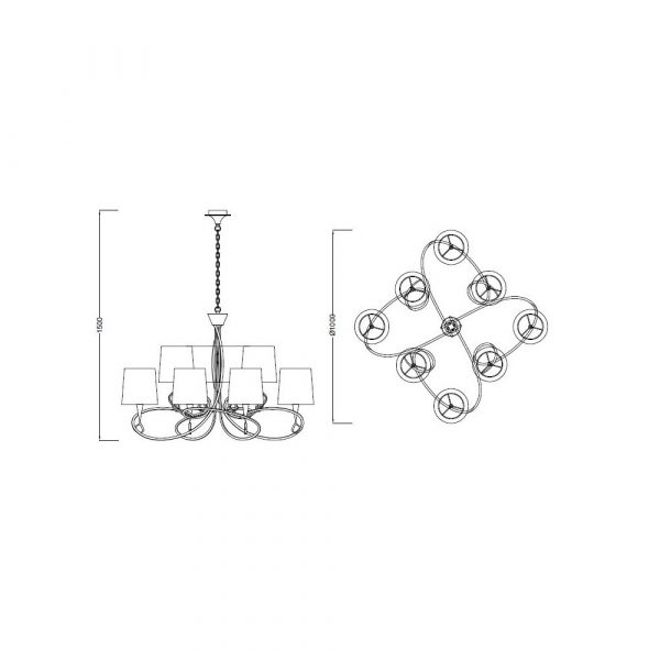 MANTRA MARA COLGANTE BLANCO Y CROMO 8L - Imagen 3