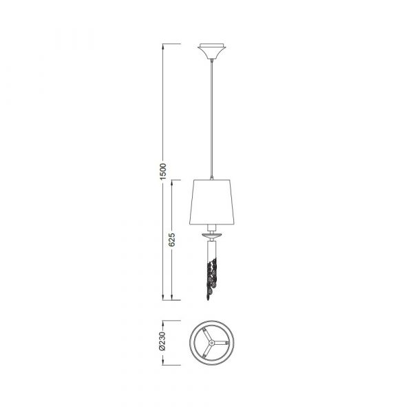 MANTRA TIFFANY CROMO COLGANTE 1+1L - Imagen 3