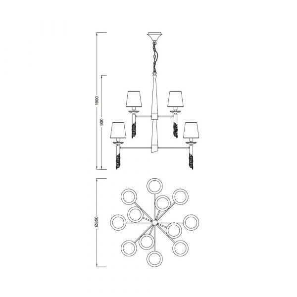 MANTRA TIFFANY CROMO COLGANTE 12+12L - Imagen 3