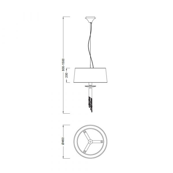 MANTRA TIFFANY CROMO COLGANTE 3+1L - Imagen 4
