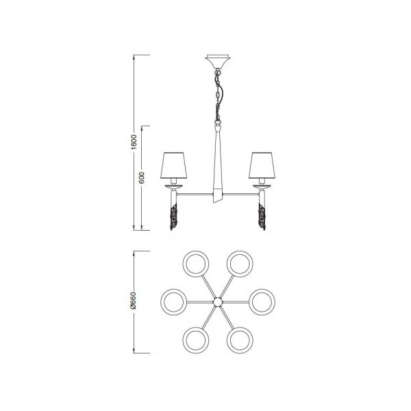 MANTRA TIFFANY CROMO COLGANTE 6+6L - Imagen 5