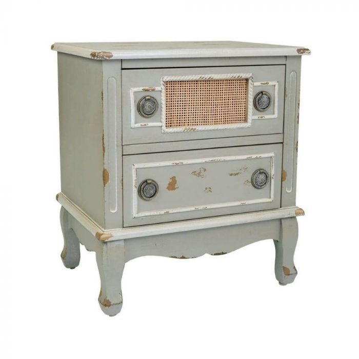 MESITA 50X36X56,5CM MADERA MUSGO RATÁN NATURAL