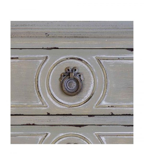 MESITA DE NOCHE 46X33X67 MADERA GRIS ROZADO PATINADO BLANCO - Imagen 5