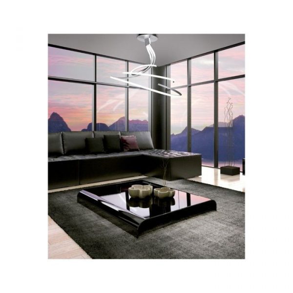LAMPARA TRIPLE NUR PLATA/CROMO LED 80W 3000K - Imagen 2