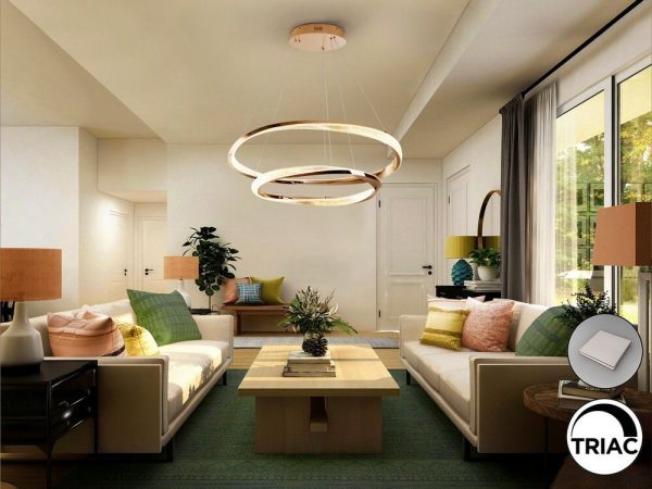 ORBITAS LAMPARA 2 AROS ORO 554107 SCHULLER - Imagen 2