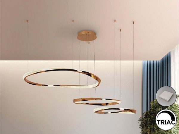 ORBITAS LAMPARA 3 AROS ORO 554213 SCHULLER