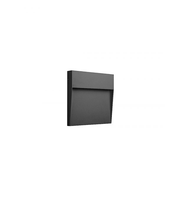 APLIQUE SEÑALIZADOR CUADRADO 3W BAKER GRIS OSCURO 7011 MANTRA