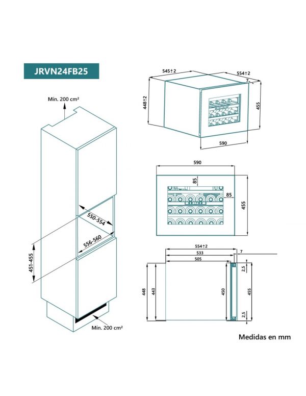 VINOTECA JOHNSON 46x59CM 24 BOTELLAS JRVN24FB25 - Imagen 4