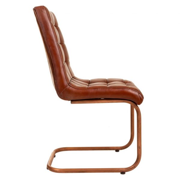 SILLA DE METAL Y PIEL 46X46X93CM - Imagen 3